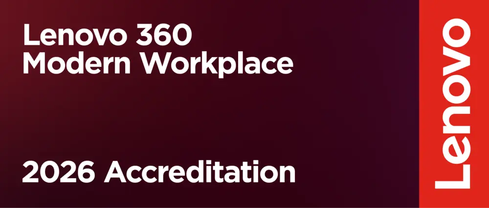 Business Monitors & Displays Saudi Arabia Business-Focused Technology Solutions Lenovo 360 Modern Workplace Accreditation 2026 emblem