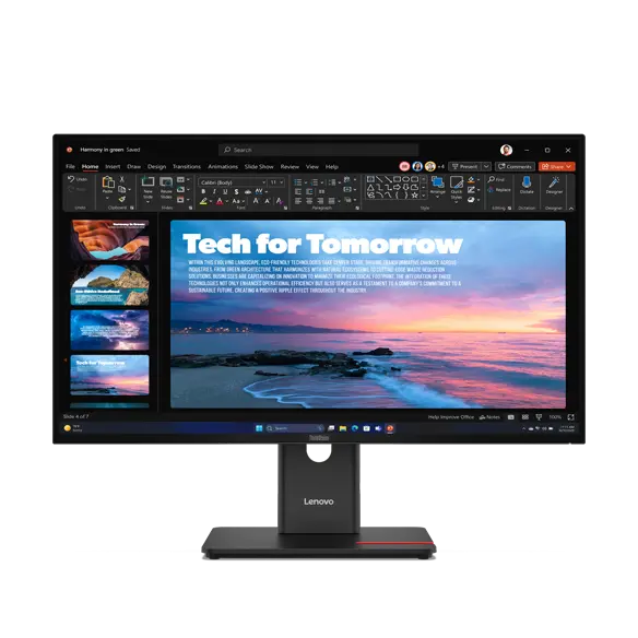 Business Monitors & Displays Saudi Arabia Business-Focused Technology Solutions Two Lenovo ThinkVision T27QD-40 monitors representing a multi-monitor workstation