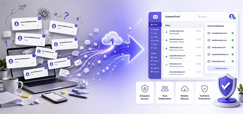 Basic business webmail hosting for startups and small companies