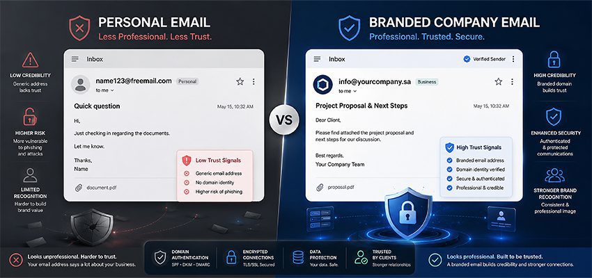 Difference between personal email and professional business email