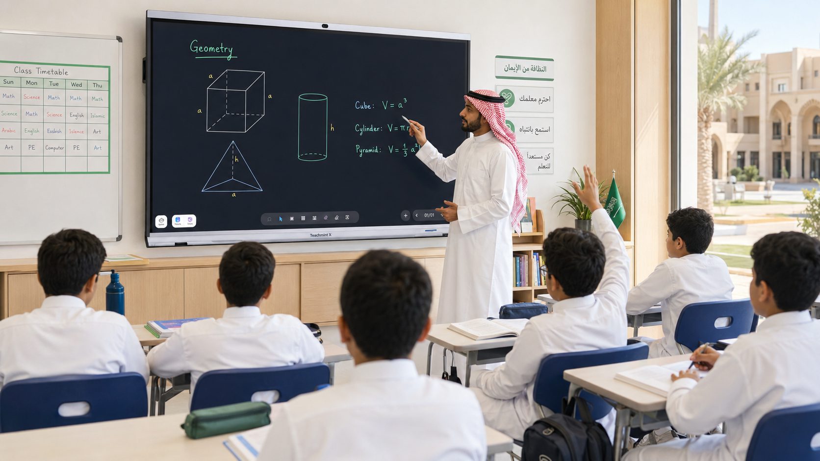Teachmint X EduAI interactive whiteboard for Saudi classrooms