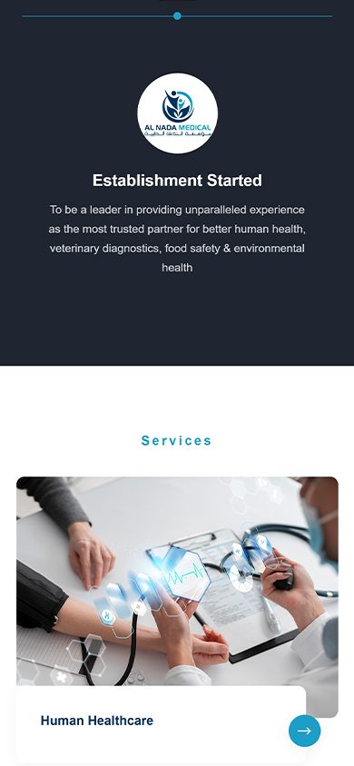 Healthcare and Life Sciences — Corporate Website mobile interface designed by Innovation Planet